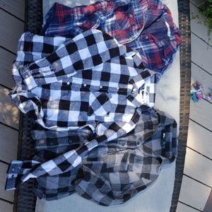3 great girls flannel shirts!!